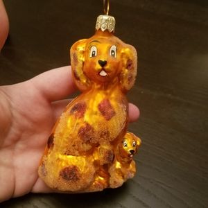 Christopher Radko Rare Retired Spaniel Dog & Puppy Christmas Ornament